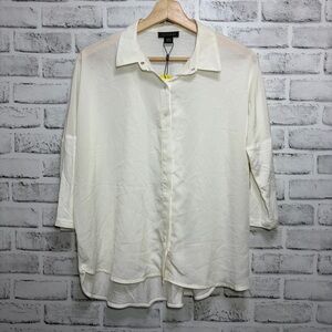 Metaphor Snap Front 3/4 Sleeve Blouse NWT XS